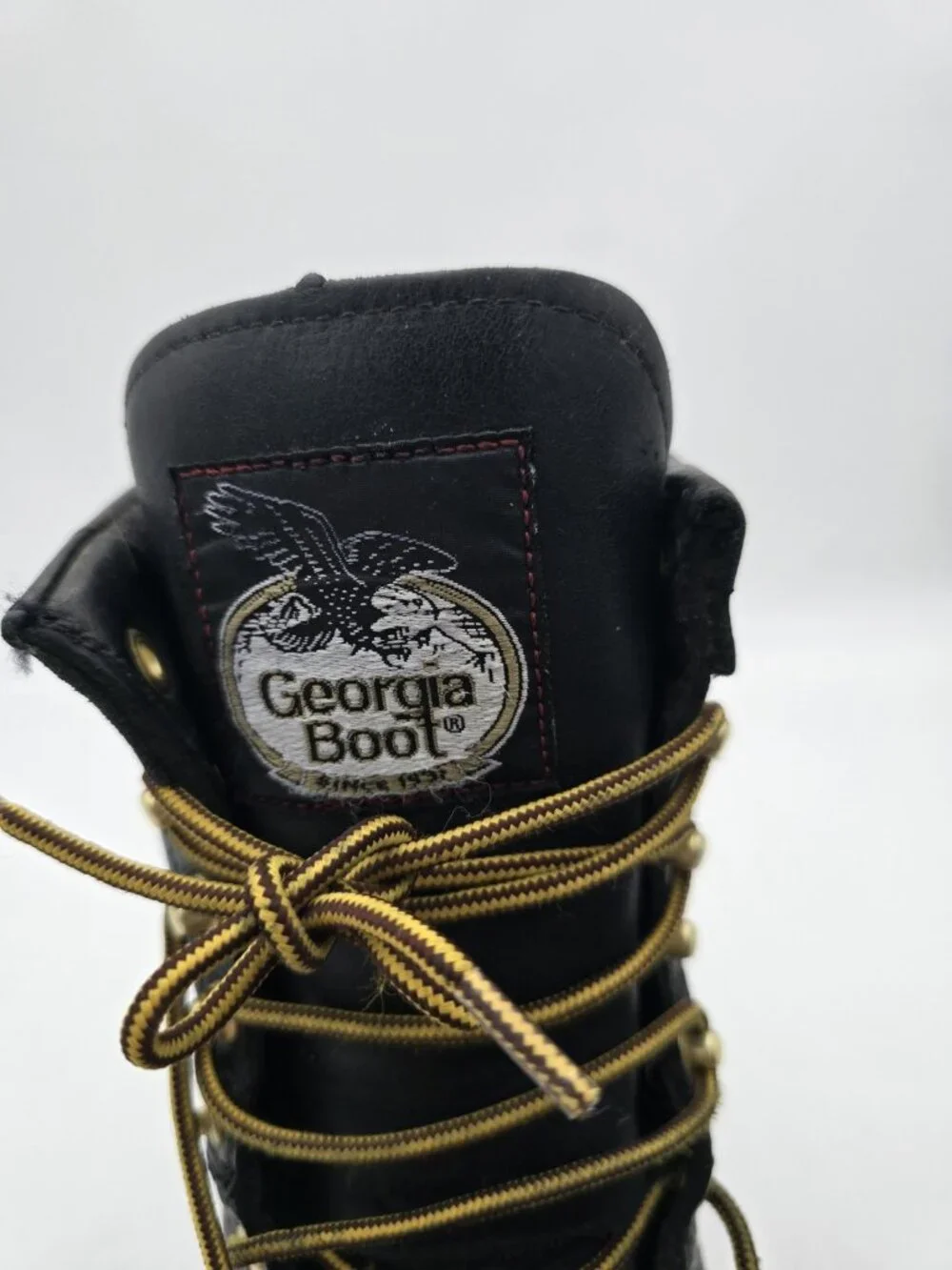 Georgia Boot GBOT078 Men's 8W Black Waterproof Steel Toe Logger Work Boots USA